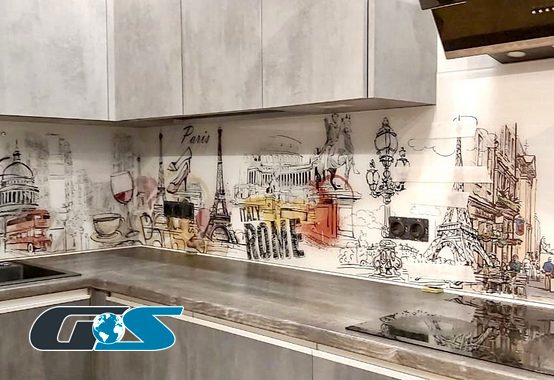 Стеклянный фартук для кухни Скинали с рисунком (абстракция, 3D, природа, города, капли, лёд, и т.д.) №SKINALI-1994