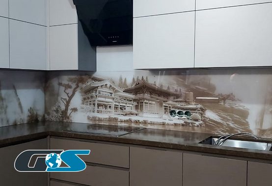 Стеклянный фартук для кухни Скинали с рисунком (абстракция, 3D, природа, города, капли, лёд, и т.д.) №SKINALI-2905