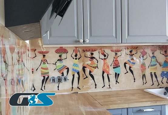 Стеклянный фартук для кухни Скинали с рисунком (абстракция, 3D, природа, города, капли, лёд, и т.д.) №SKINALI-4000
