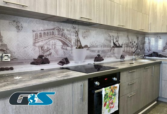 Стеклянный фартук для кухни Скинали с рисунком (абстракция, 3D, природа, города, капли, лёд, и т.д.) №SKINALI-0338